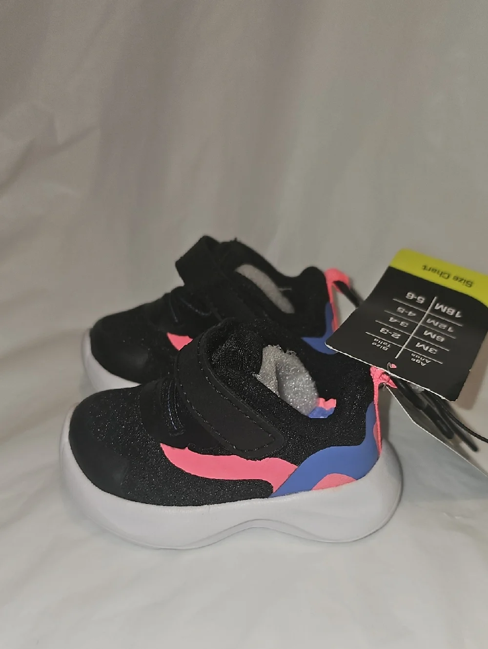 Athletic Works Baby Girls Mesh Jogger Sneakers Size 2 Black New